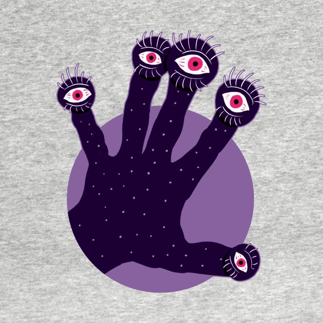 Creepy Hand Has Weird Fingers With Watching Eyes by Boriana Giormova